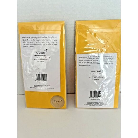 Set of 2 PAPYRUS Greeting Card 3D Easter Bunny in Carrot‎ Yellow Envelope - Picture 2 of 3